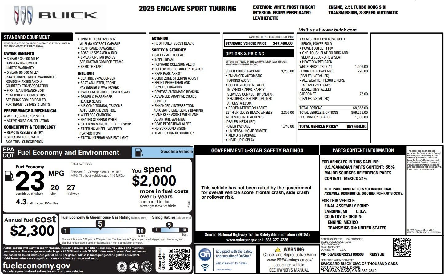 Used 2025 Buick Enclave Sport Touring w/ Super Cruise Package image 11