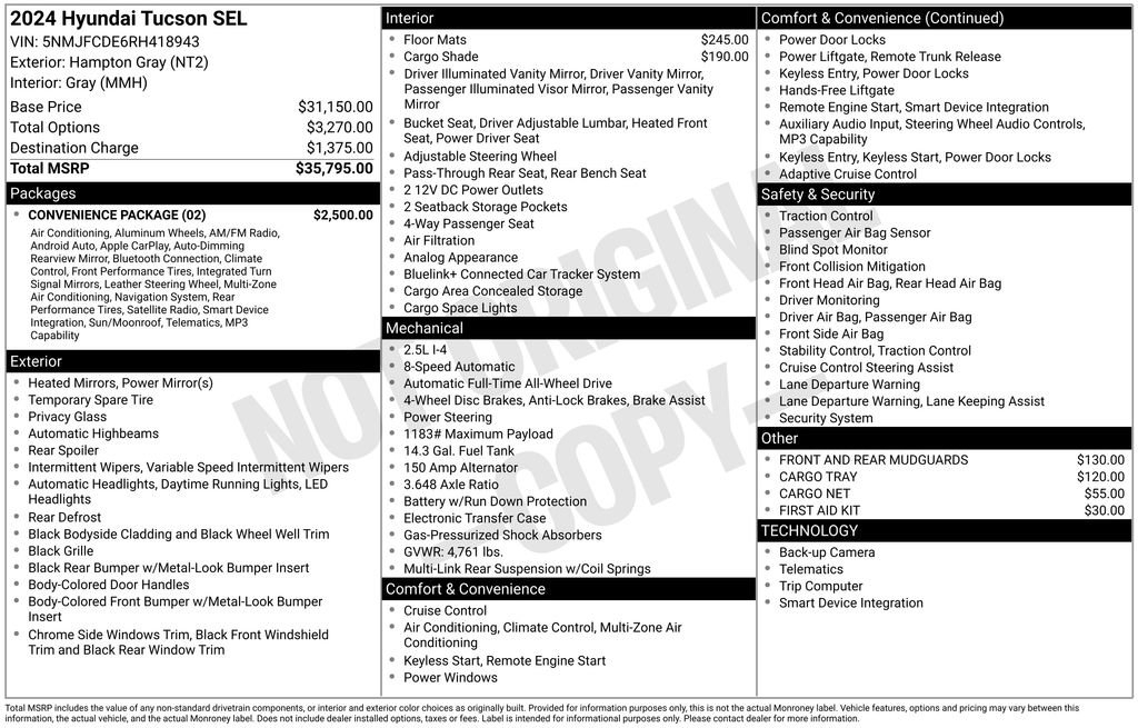 Certified 2024 Hyundai Tucson SEL w/ Convenience Package image 43