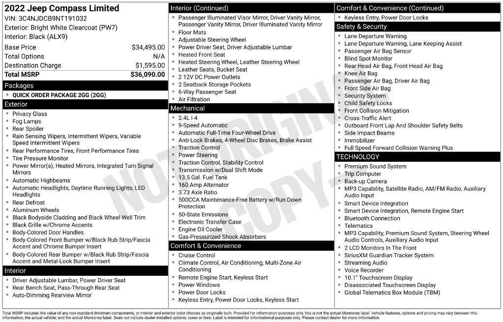 Certified 2022 Jeep Compass Limited AWD/4WD image 4