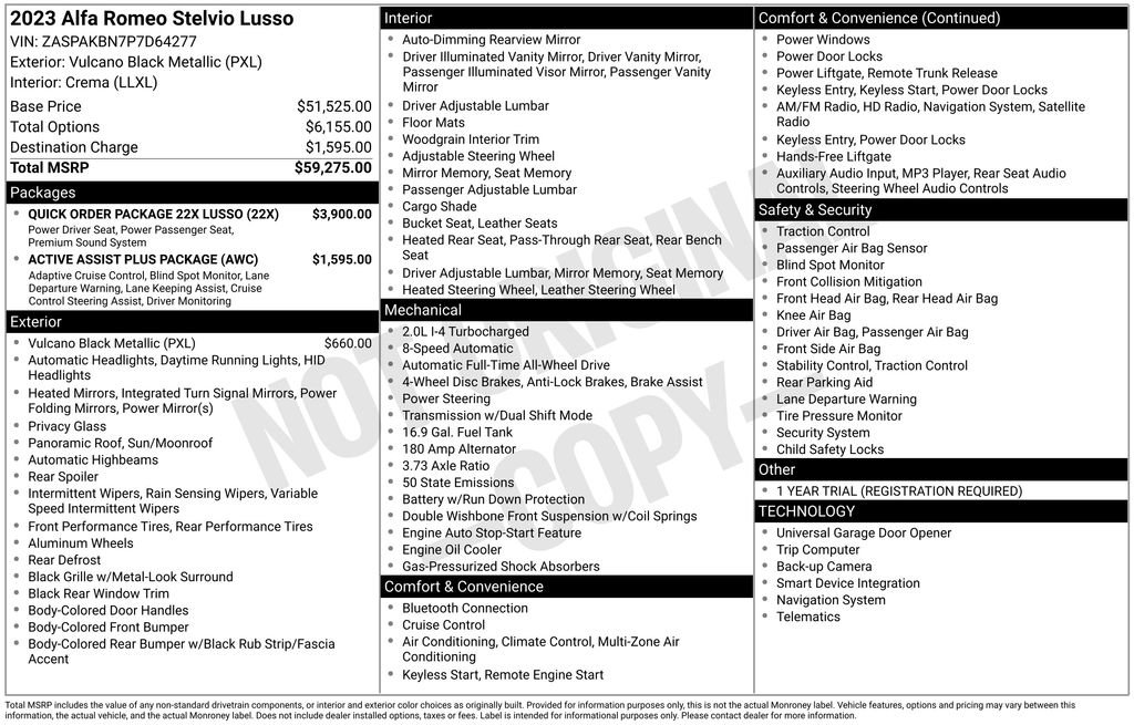 Used 2023 Alfa Romeo Stelvio Ti Lusso w/ Quick Order Package 22X Lusso image 41