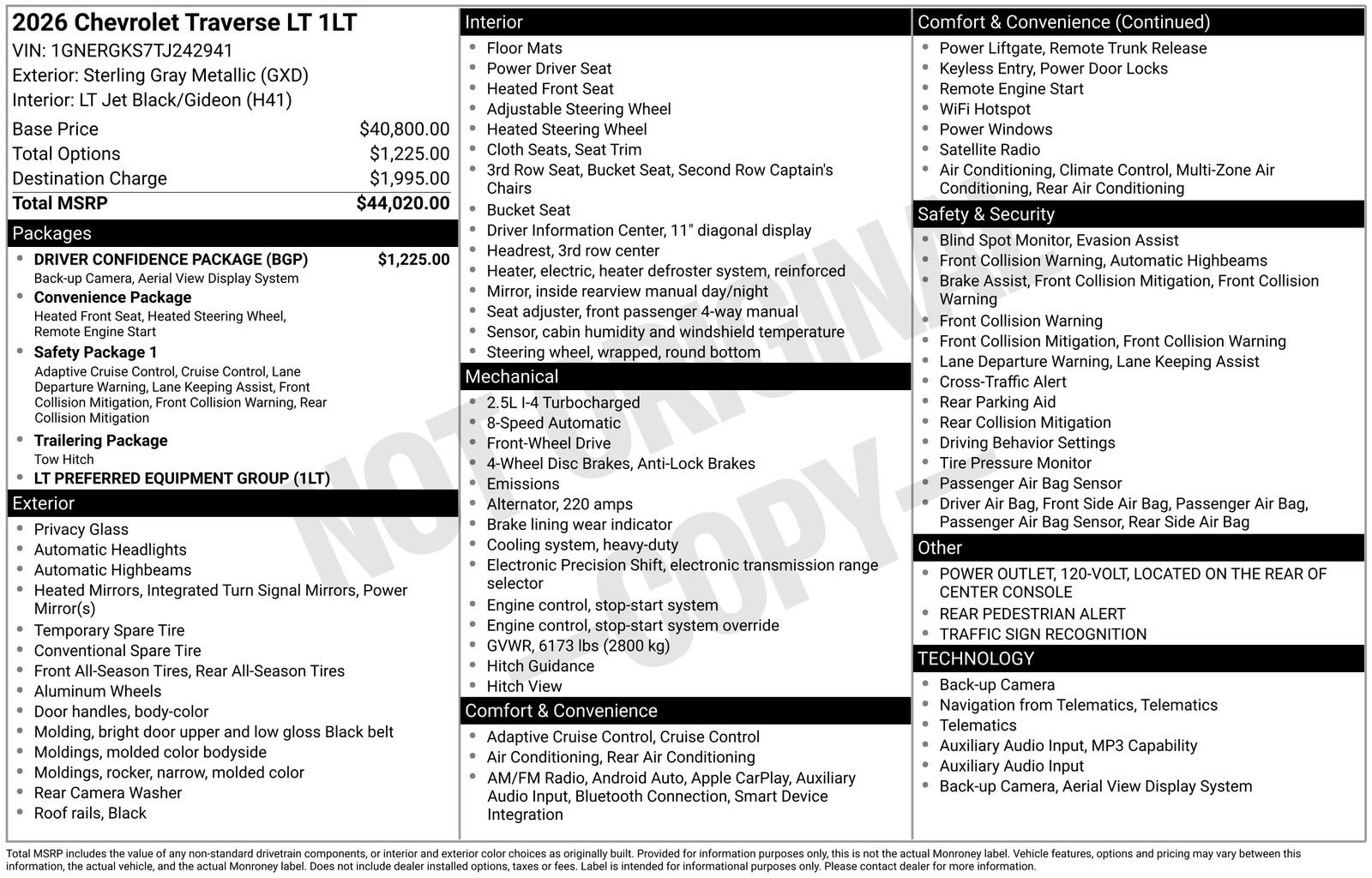 Used 2026 Chevrolet Traverse LT w/ Driver Confidence Package FWD image 14