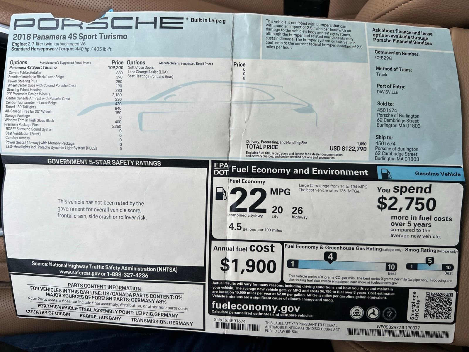 Used 2018 Porsche Panamera 4S image 54