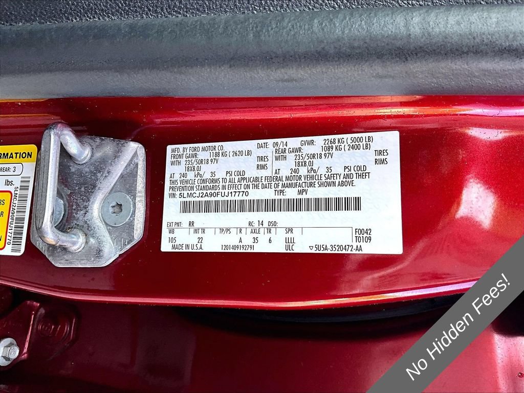 Used 2015 Lincoln MKC AWD w/ Equipment Group 101A Select image 30