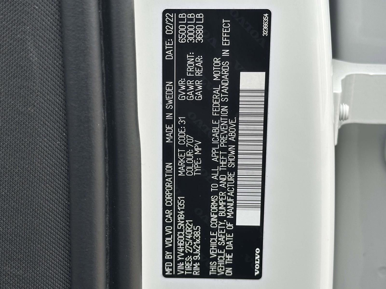 Used 2022 Volvo XC90 T8 Inscription w/ Advanced Package image 25