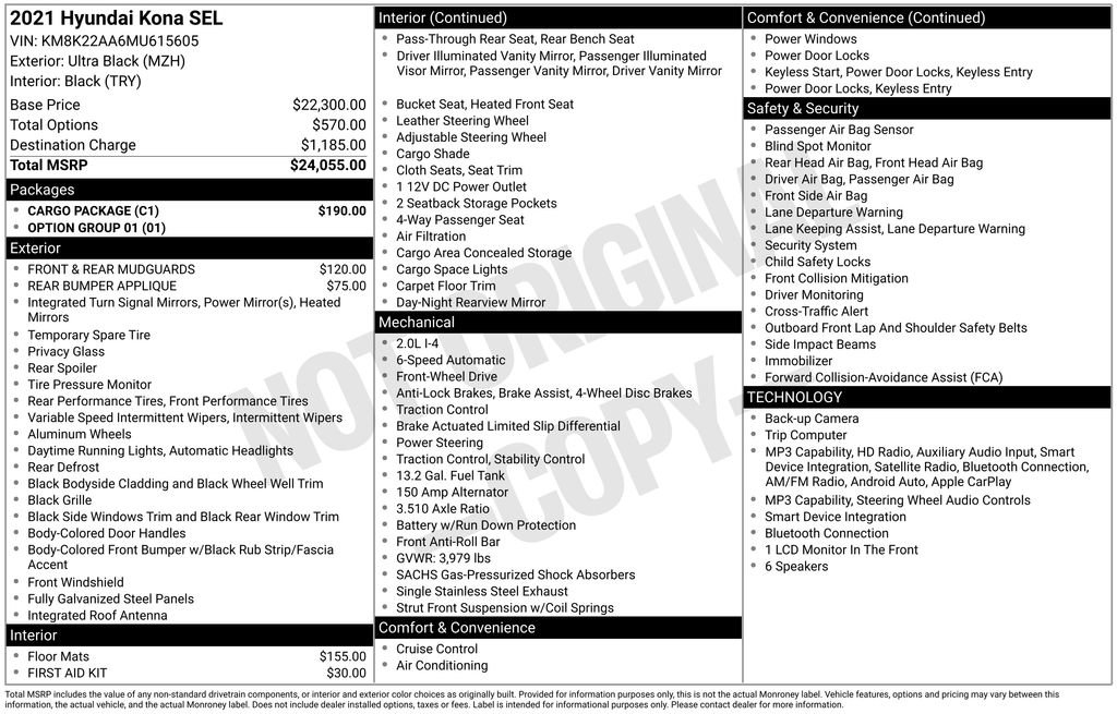 Used 2021 Hyundai Kona SEL w/ Cargo Package FWD image 13