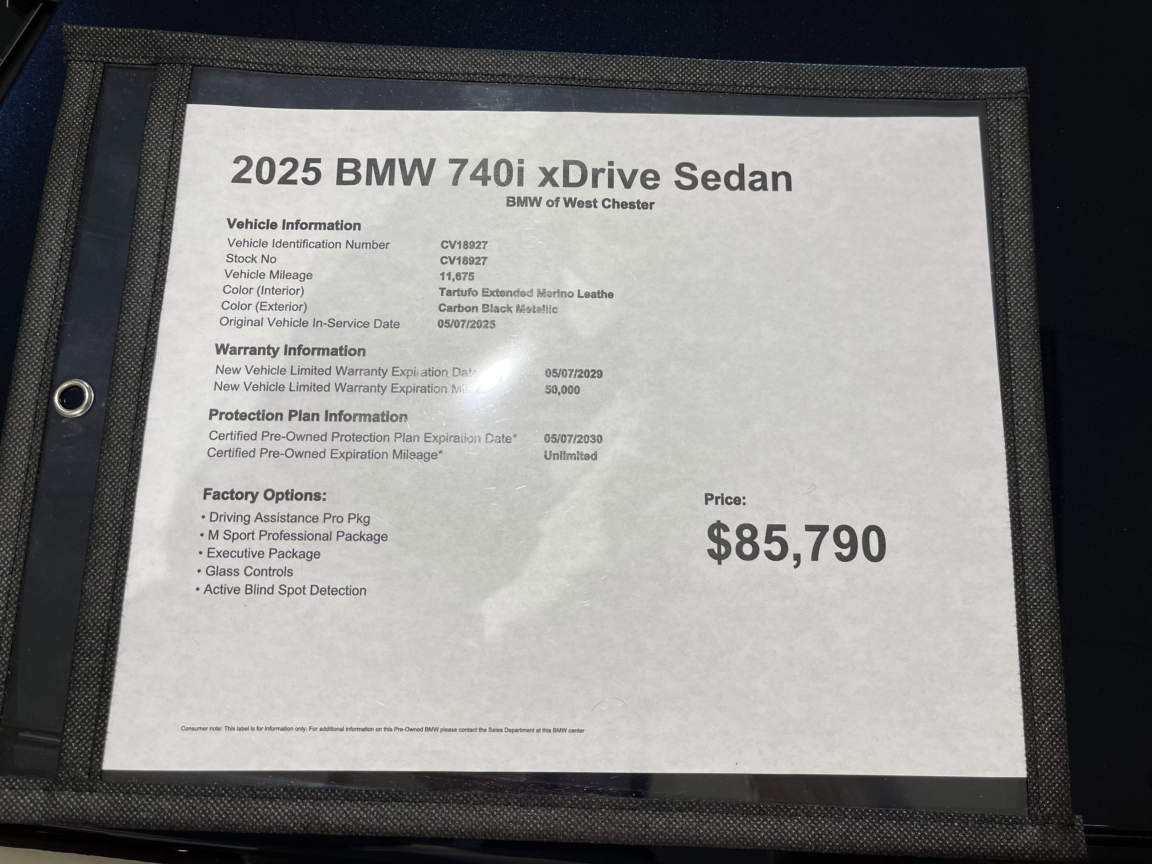 Certified 2025 BMW 740i xDrive w/ Executive Package image 18