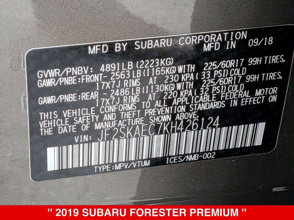 Used 2019 Subaru Forester Premium w/ All-Weather Package AWD/4WD image 36