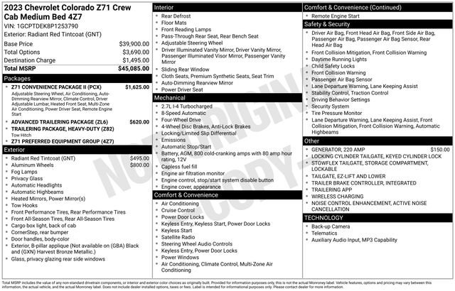 Used 2023 Chevrolet Colorado Z71 w/ Z71 Convenience Package 2 image 69