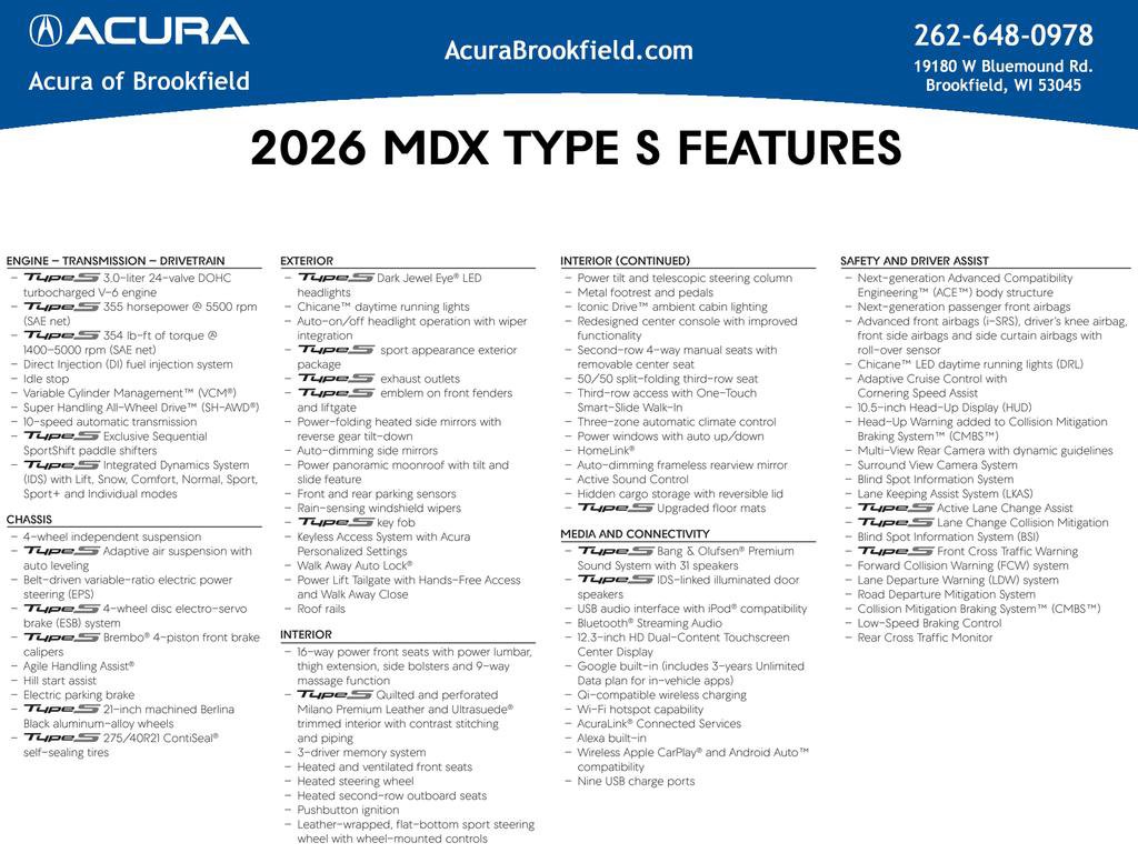 New 2026 Acura MDX Type S AWD/4WD image 4