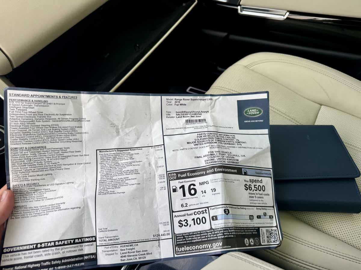 Used 2016 Land Rover Range Rover Long Wheelbase Supercharged image 70