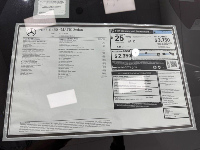 New 2027 Mercedes-Benz E 450 4MATIC Sedan image 4