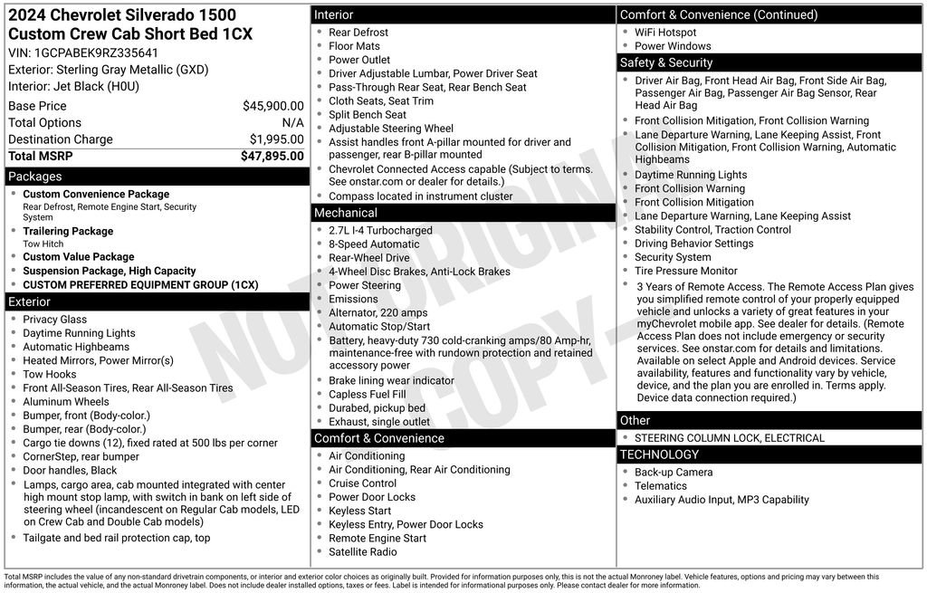 Used 2024 Chevrolet Silverado 1500 Custom RWD image 35