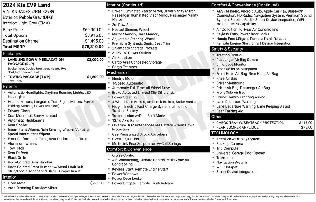Certified 2024 Kia EV9 Land AWD/4WD image 10