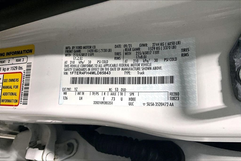 Used 2021 Ford Ranger XL w/ Equipment Group 101A High AWD/4WD image 20