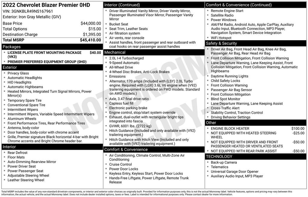 Used 2022 Chevrolet Blazer Premier image 45