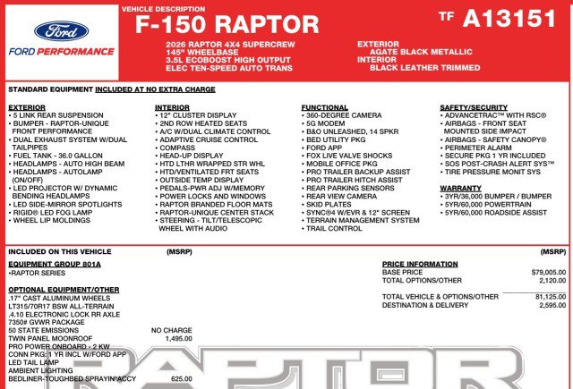 Used 2026 Ford F150 Raptor AWD/4WD image 10