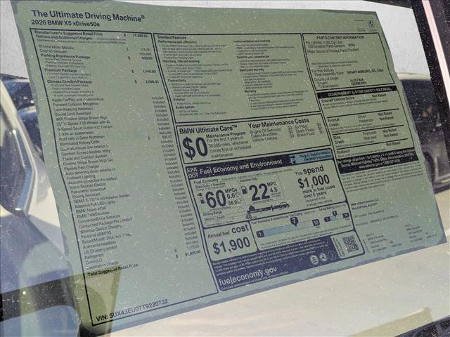 Used 2026 BMW X5 xDrive50e w/ Climate Comfort Package image 19