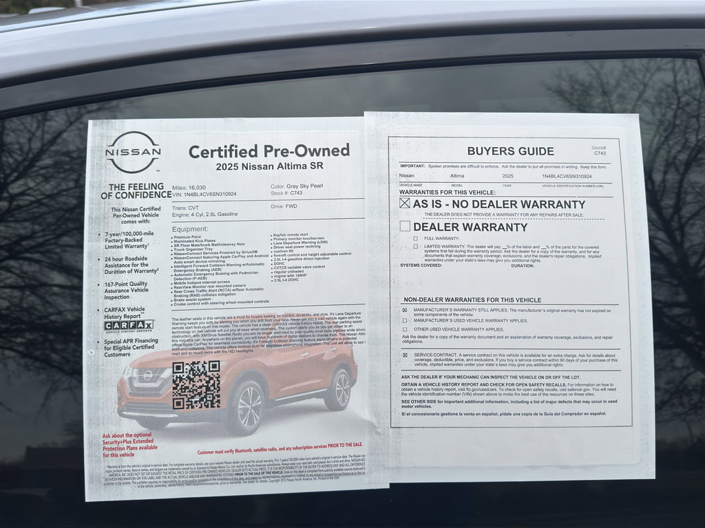 Certified 2025 Nissan Altima 2.5 SR image 12