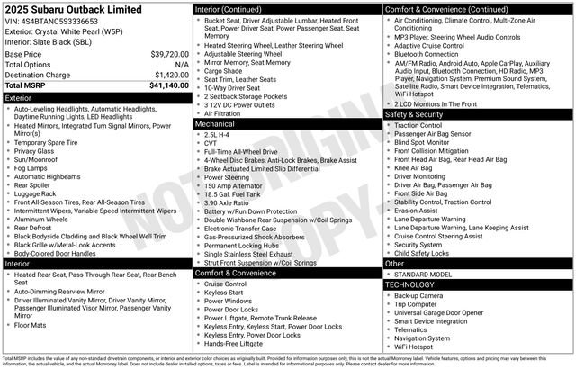 Certified 2025 Subaru Outback Limited image 13