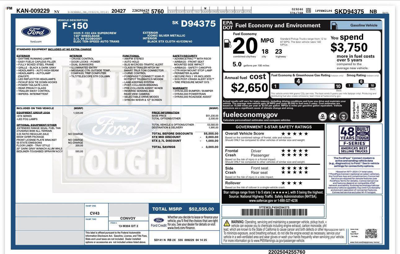 Used 2025 Ford F150 STX w/ Equipment Group 200A AWD/4WD image 35