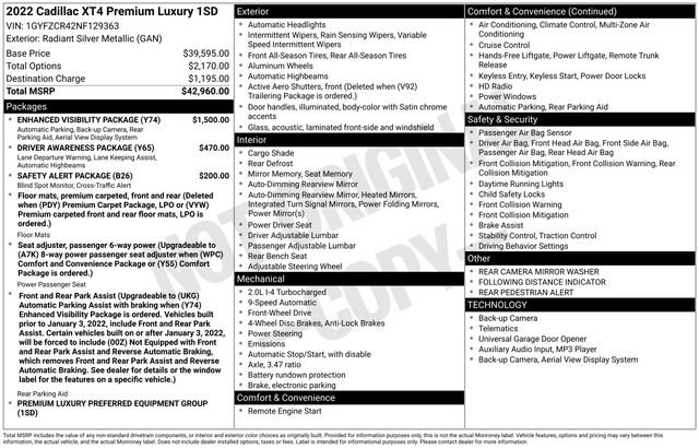 Used 2022 Cadillac XT4 Premium Luxury w/ Enhanced Visibility Package image 47