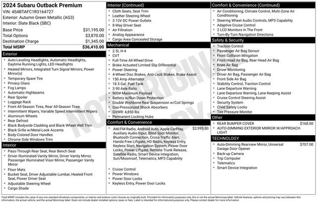 Certified 2024 Subaru Outback Premium AWD/4WD image 33