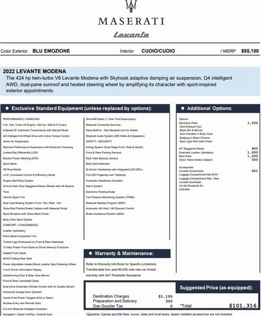 Certified 2022 Maserati Levante Modena image 2