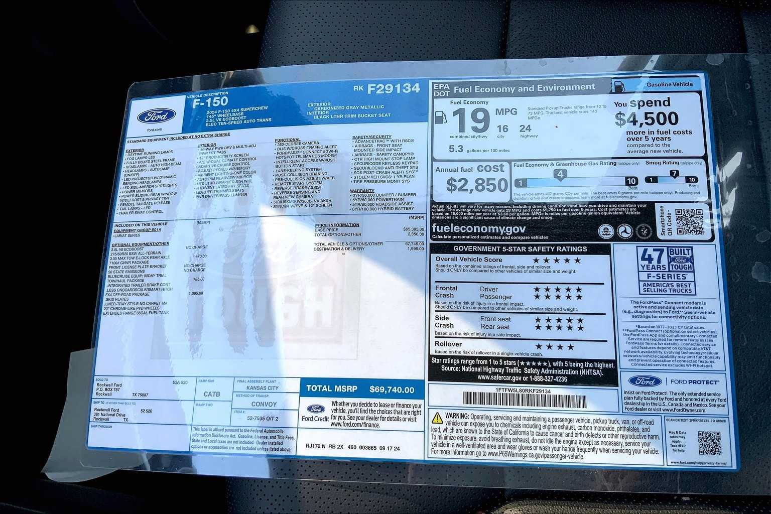 Used 2024 Ford F150 Lariat w/ FX4 Off-Road Package AWD/4WD image 19