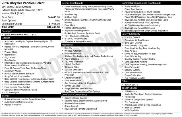 Used 2026 Chrysler Pacifica Select image 32