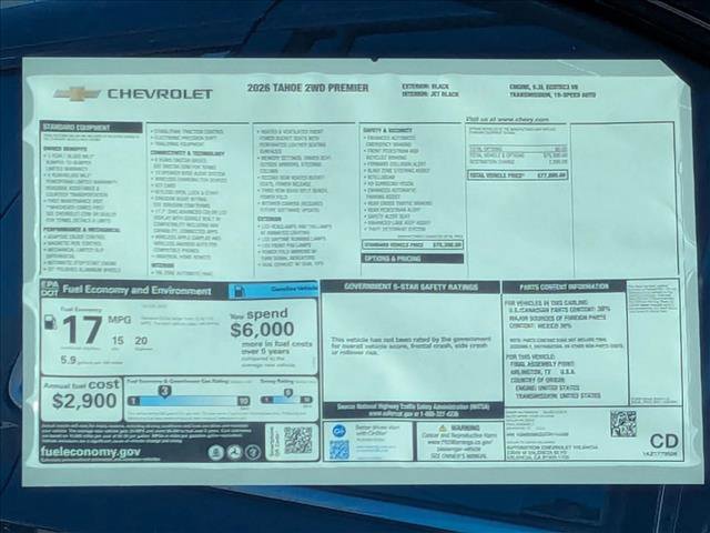 New 2026 Chevrolet Tahoe Premier image 18