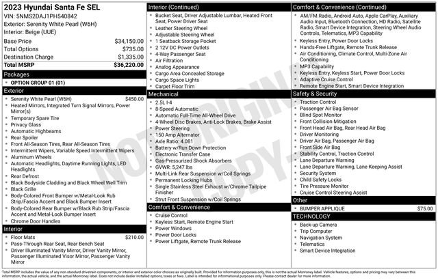 Used 2023 Hyundai Santa Fe SEL image 2