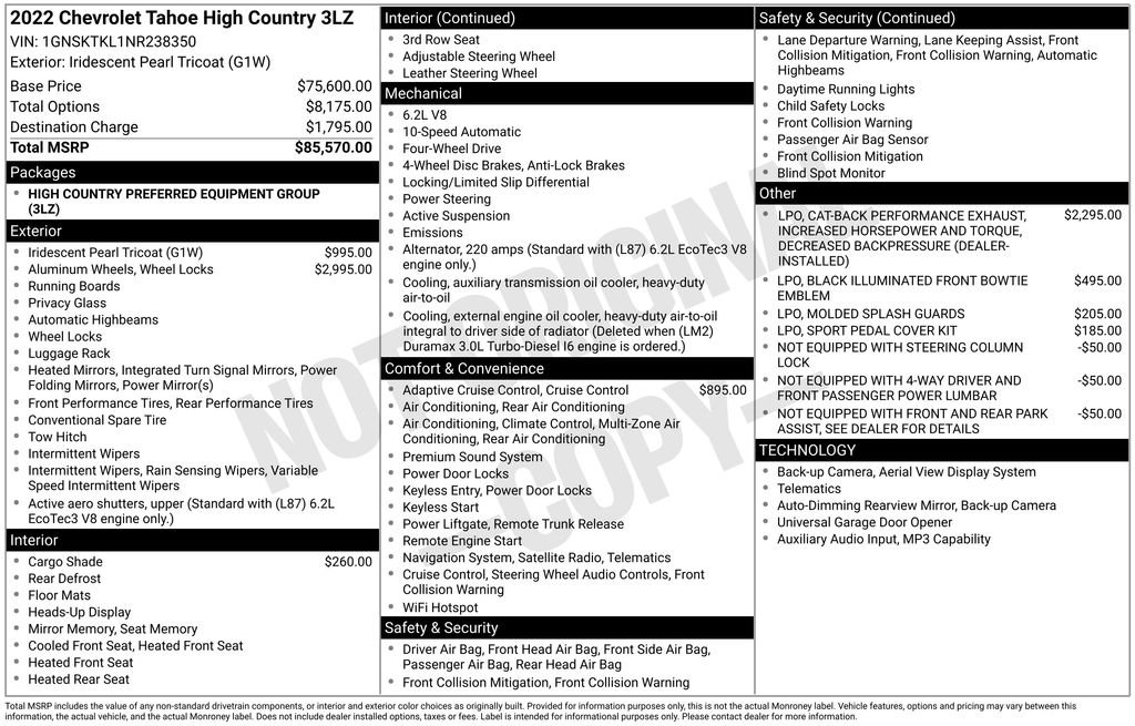 Used 2022 Chevrolet Tahoe High Country AWD/4WD image 6