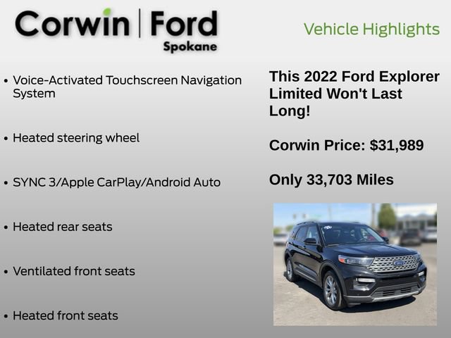 Used 2022 Ford Explorer Limited w/ Class IV Trailer Tow Package AWD/4WD image 13