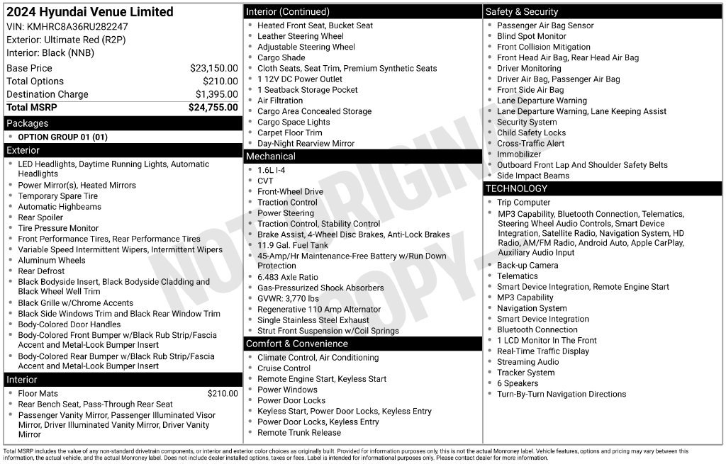 Used 2024 Hyundai Venue Limited FWD image 6
