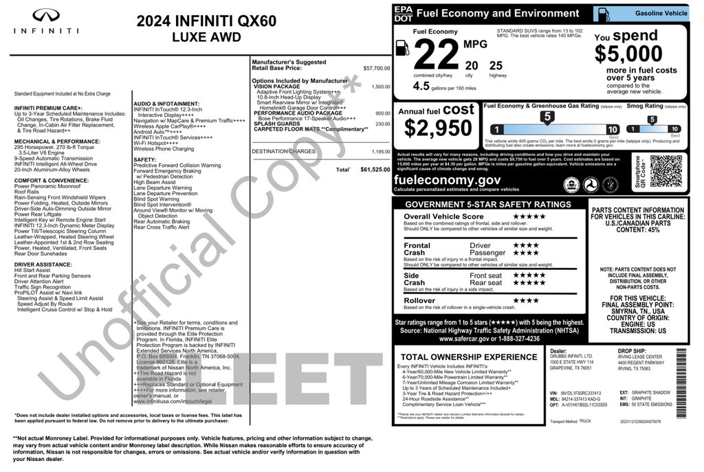 Used 2024 INFINITI QX60 Luxe w/ Vision Package AWD/4WD image 40