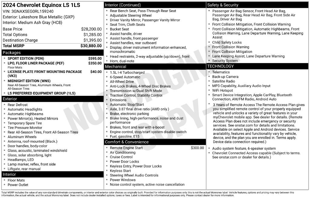 Certified 2024 Chevrolet Equinox LS w/ Sport Edition AWD/4WD image 33
