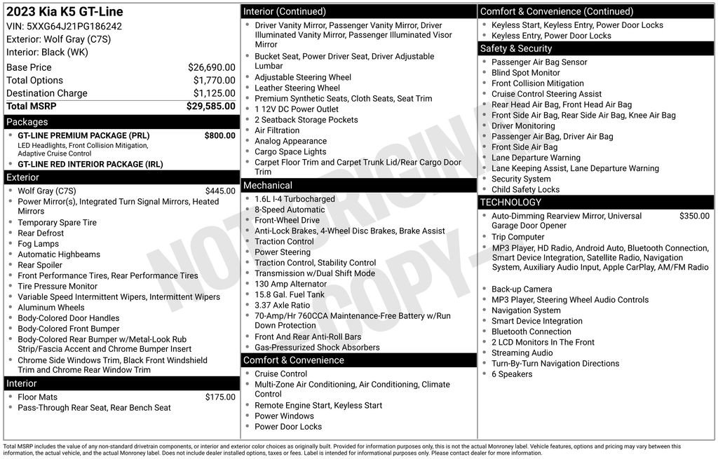Used 2023 Kia K5 GT-Line w/ GT-Line Premium Package FWD image 25