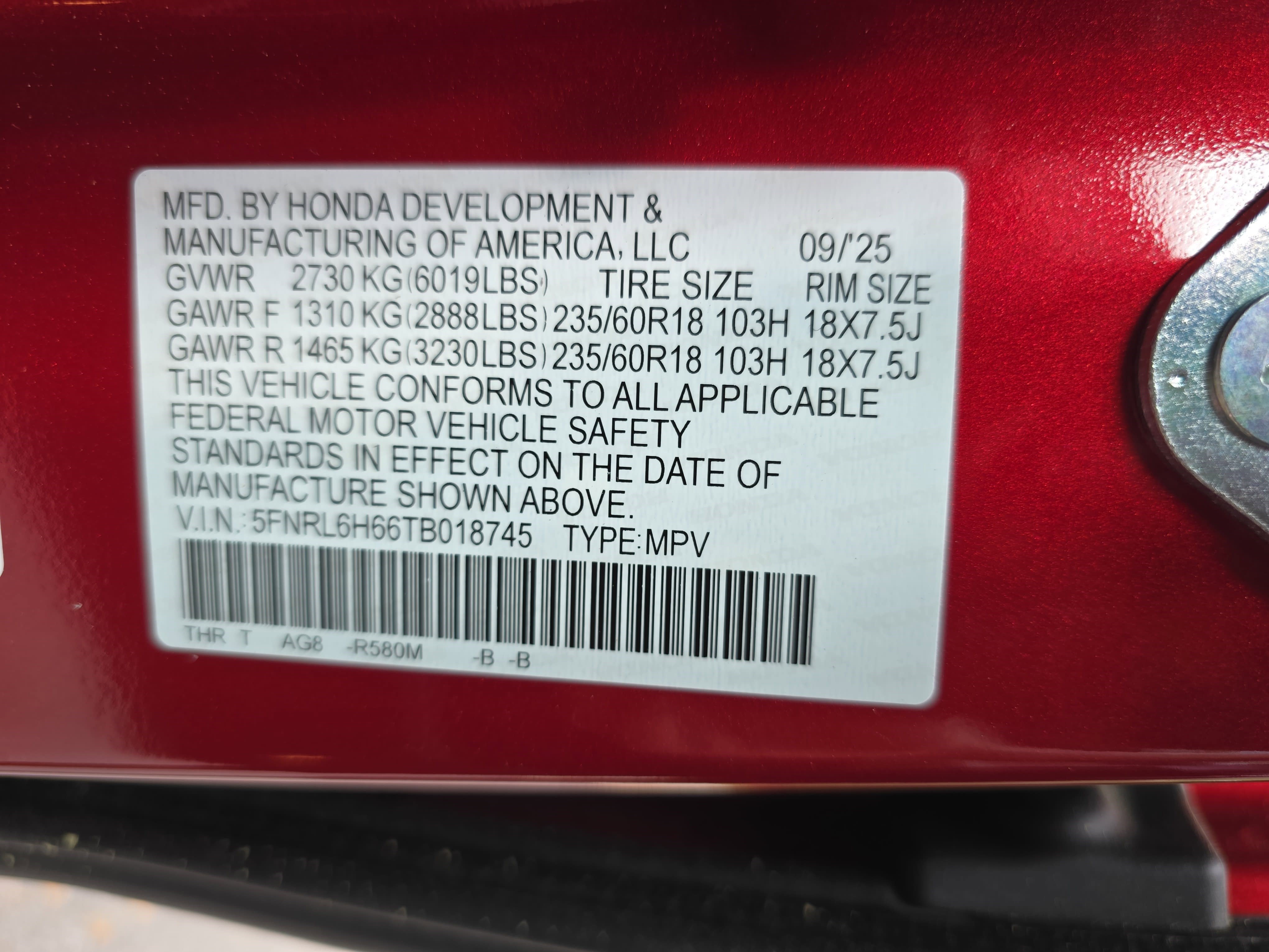 New 2026 Honda Odyssey EX-L image 38