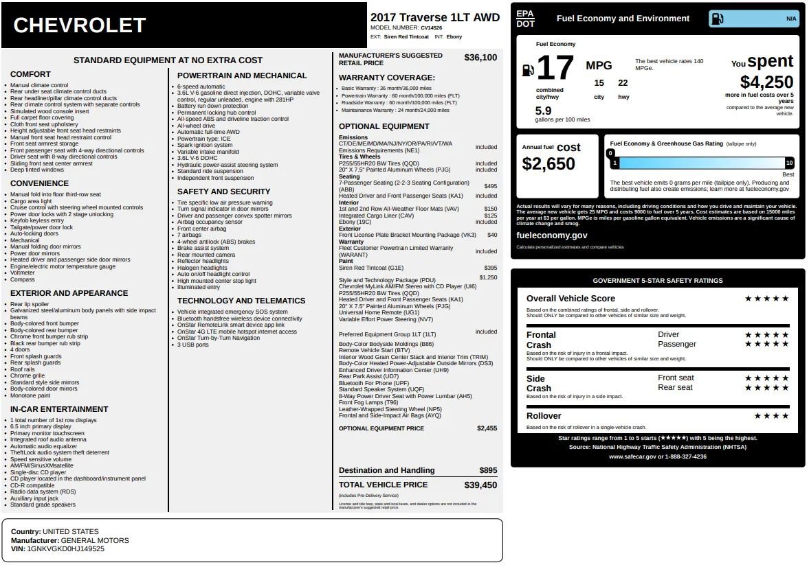 Used 2017 Chevrolet Traverse LT image 60