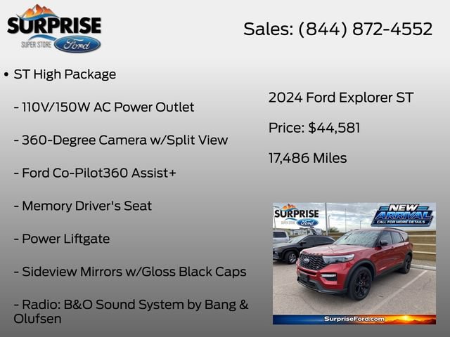 Certified 2024 Ford Explorer ST w/ Equipment Group 401A AWD/4WD image 16