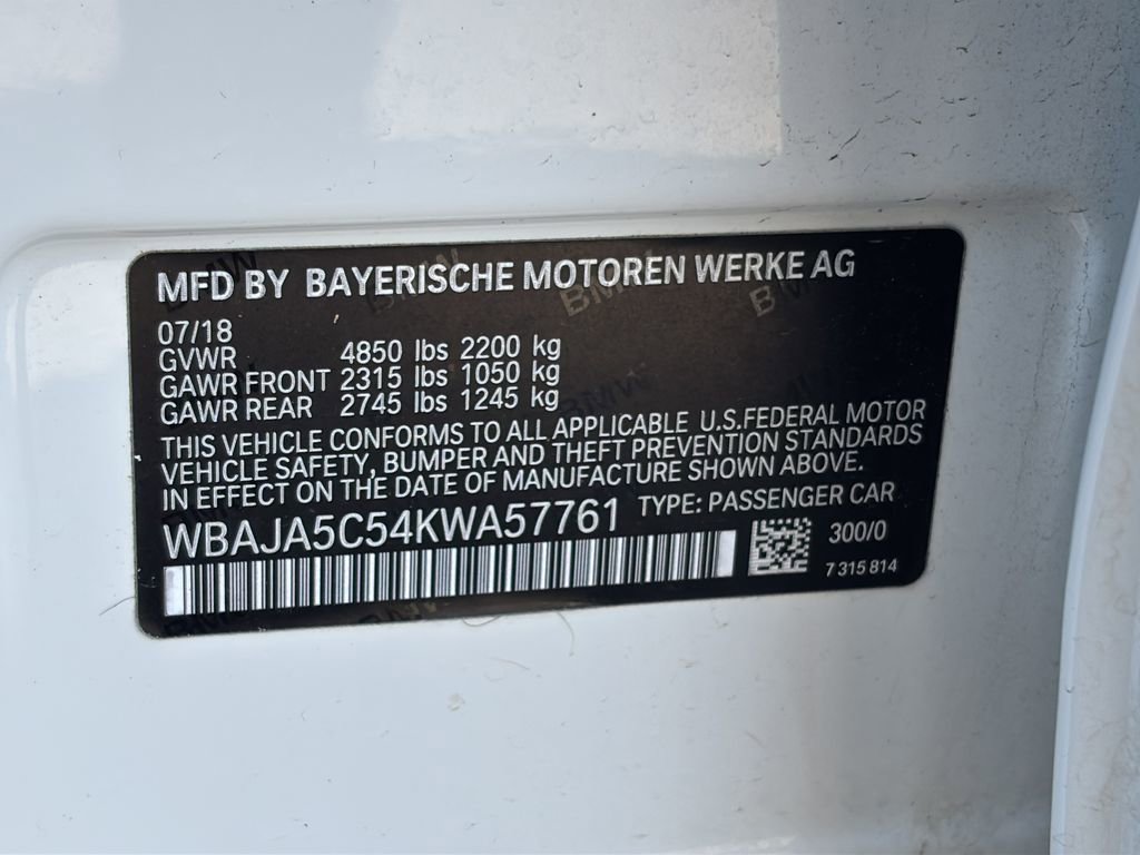 Used 2019 BMW 530i w/ Convenience Package image 45