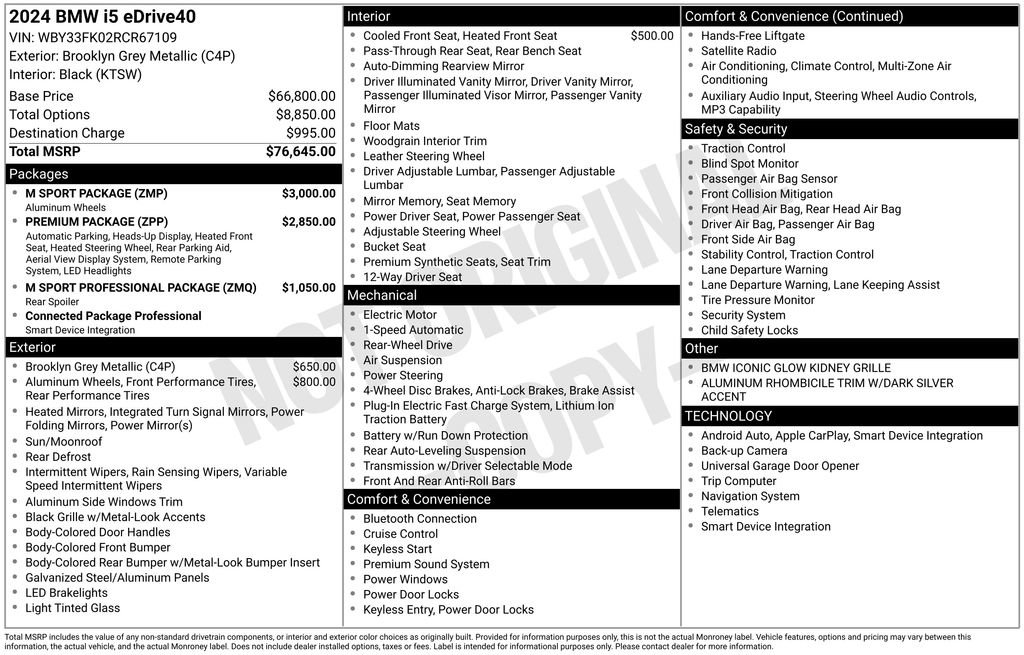 Used 2024 BMW i5 eDrive40i w/ M Sport Package image 4