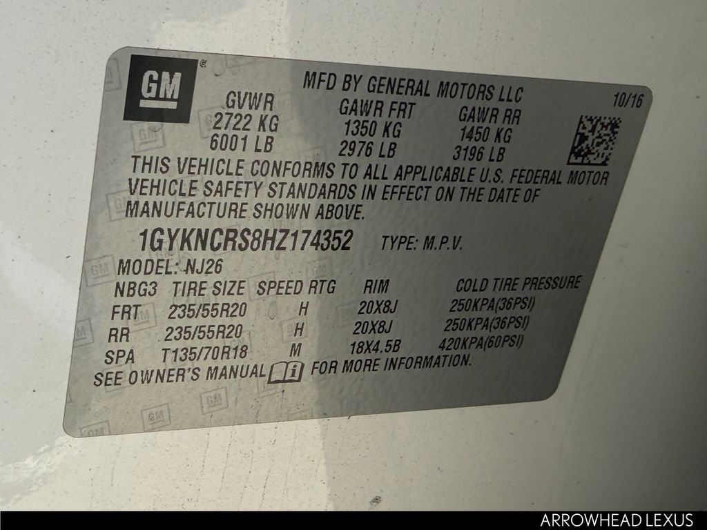 Used 2017 Cadillac XT5 Premium Luxury w/ LPO, Wheel Lock Package image 34