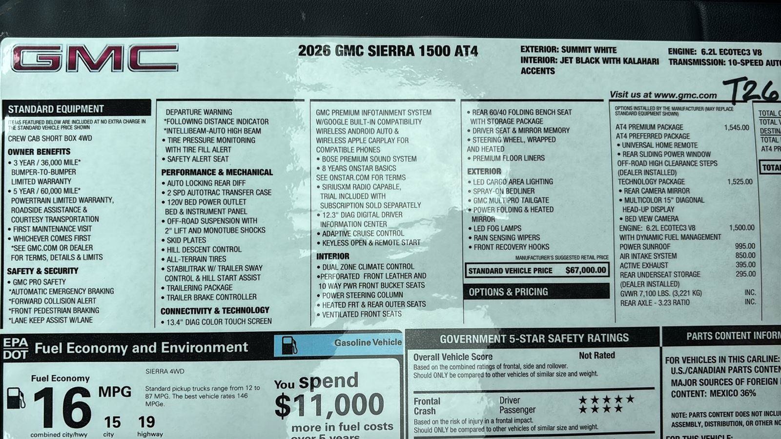 New 2026 GMC Sierra 1500 AT4 w/ AT4 Premium Package AWD/4WD image 39