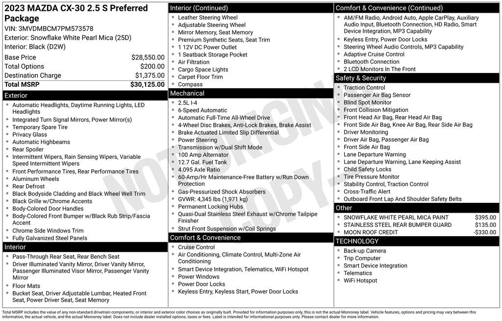 Used 2023 MAZDA CX-30 AWD 2.5 S w/ Preferred Package image 2