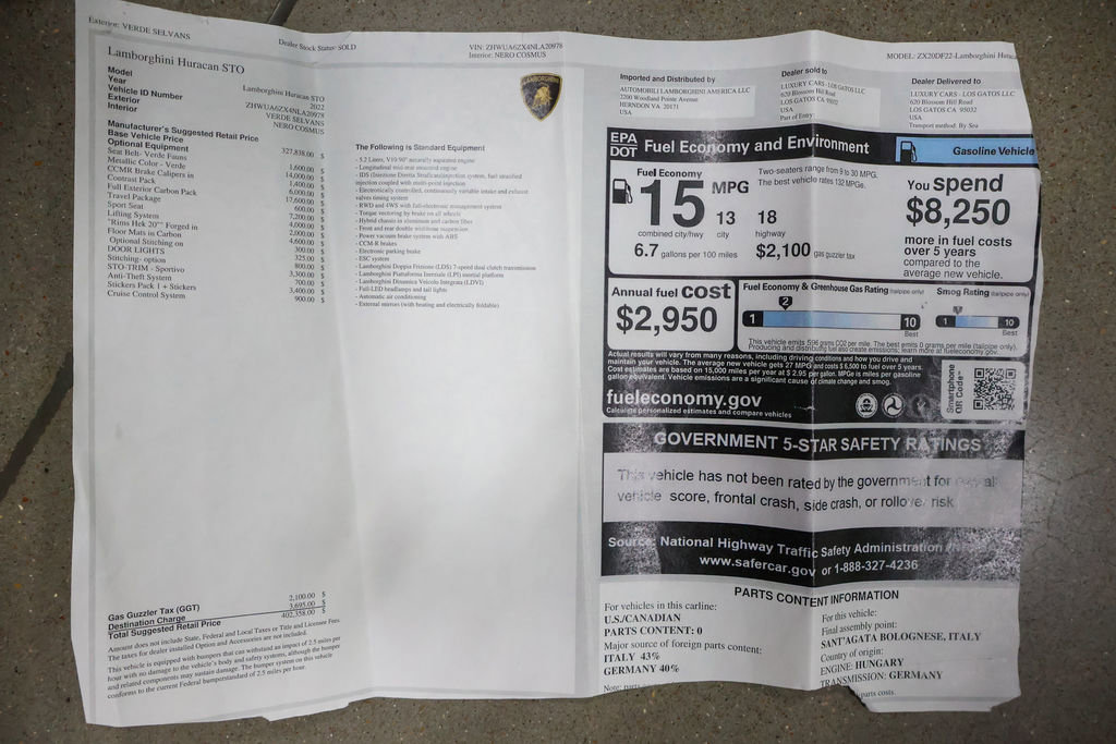 Used 2022 Lamborghini Huracan STO image 45