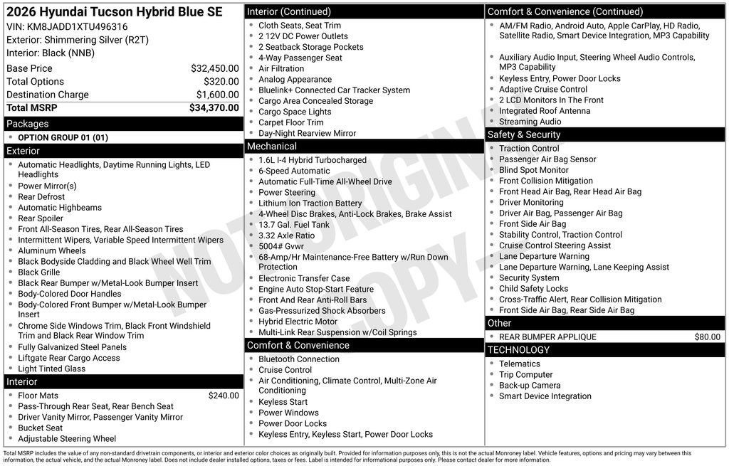 New 2026 Hyundai Tucson Blue SE AWD/4WD image 25