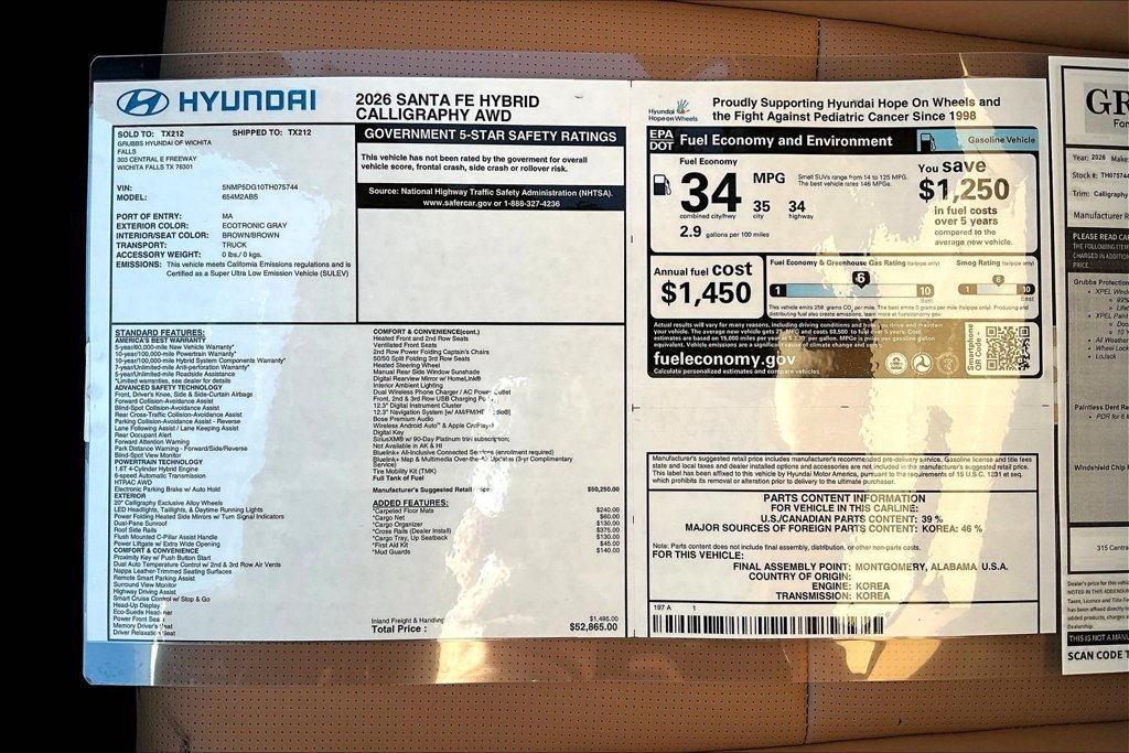 Certified 2026 Hyundai Santa Fe Calligraphy AWD/4WD image 42