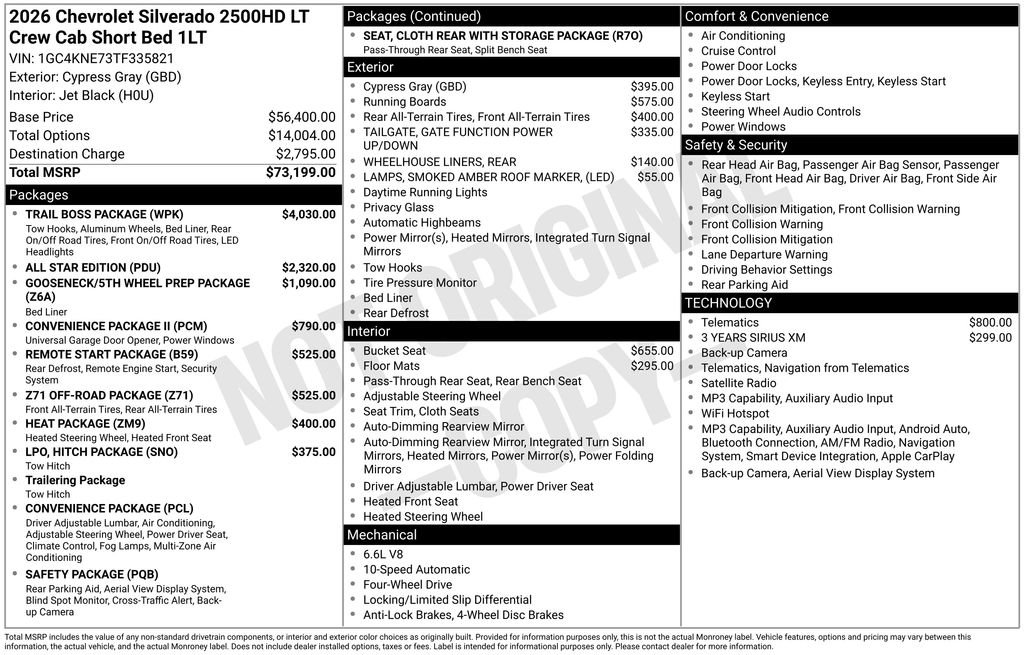 New 2026 Chevrolet Silverado 2500 LT w/ Trail Boss Package AWD/4WD image 41