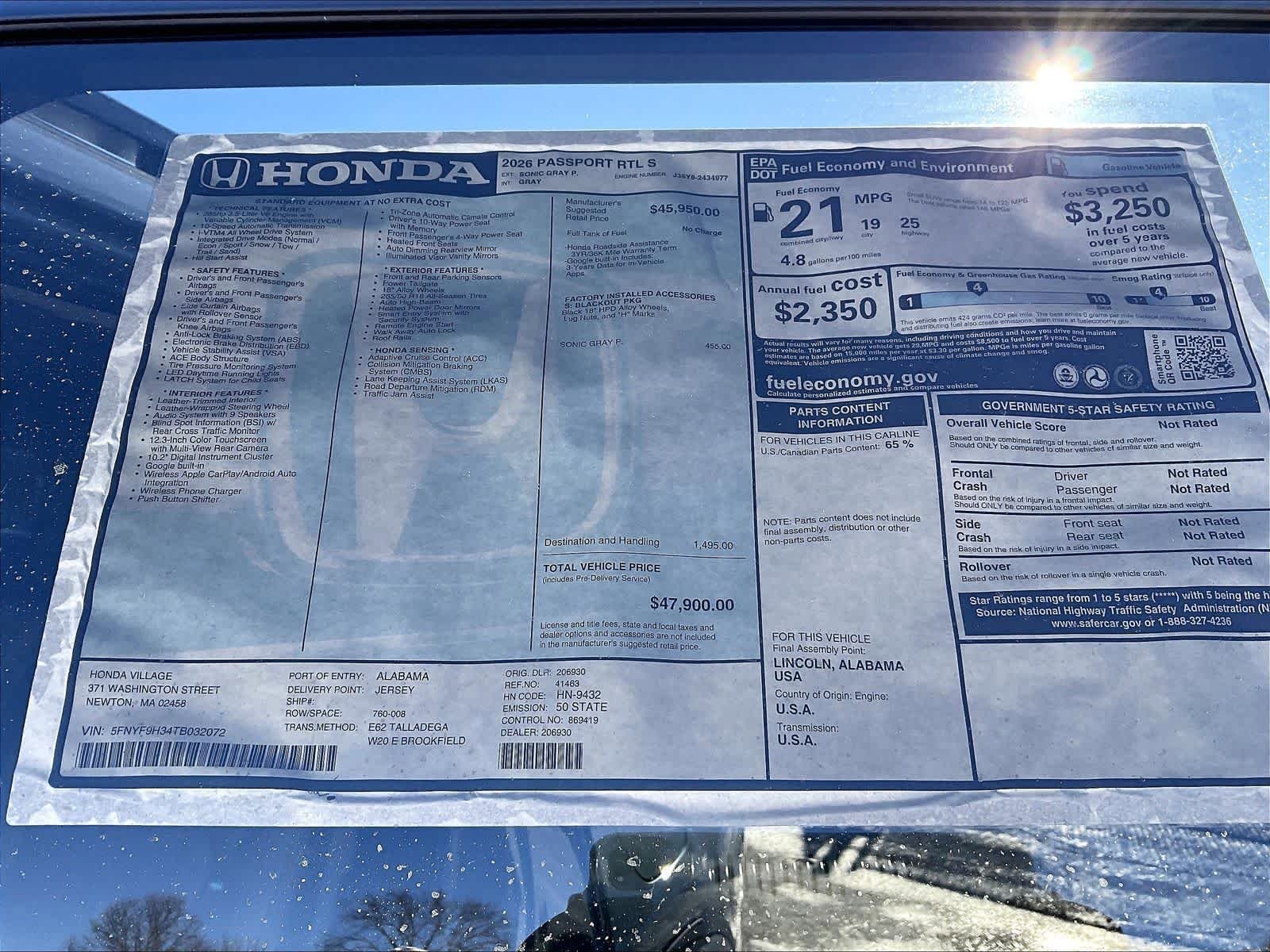New 2026 Honda Passport RTL image 18